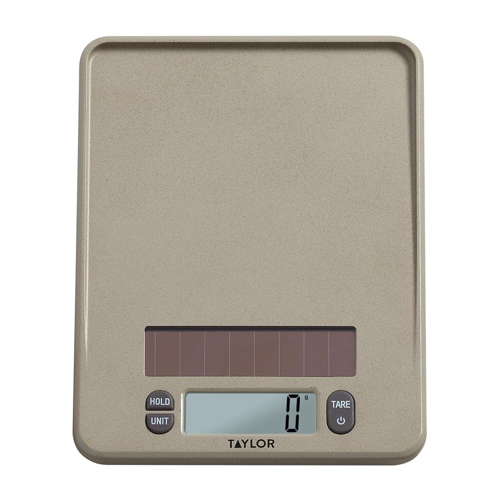 Taylor 11lb Digital Kitchen Scale – Solar Powered, No Batteries Needed Precision